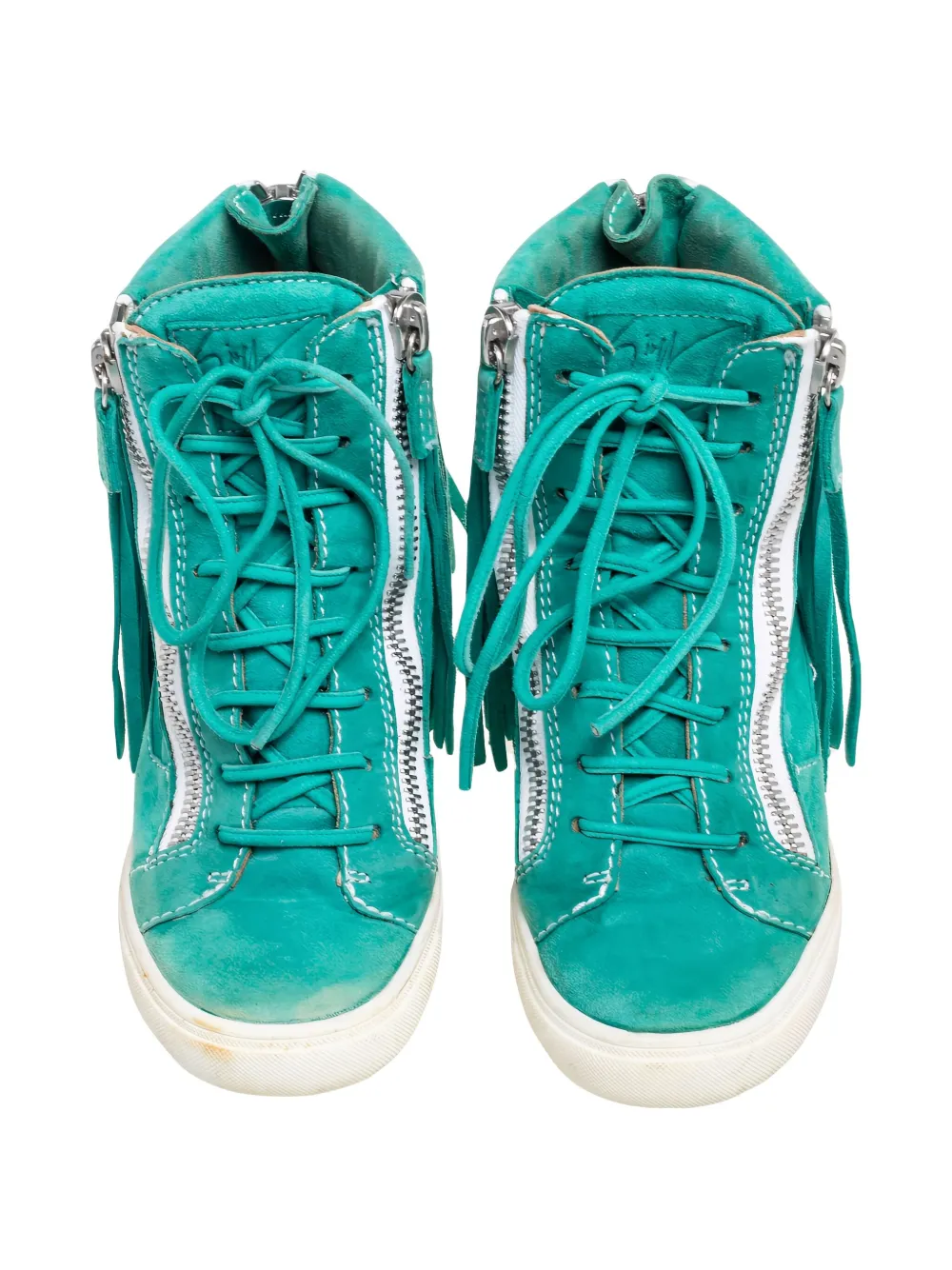 Giuseppe Zanotti Vintage Pre-owned suède sneakers met franje - Groen