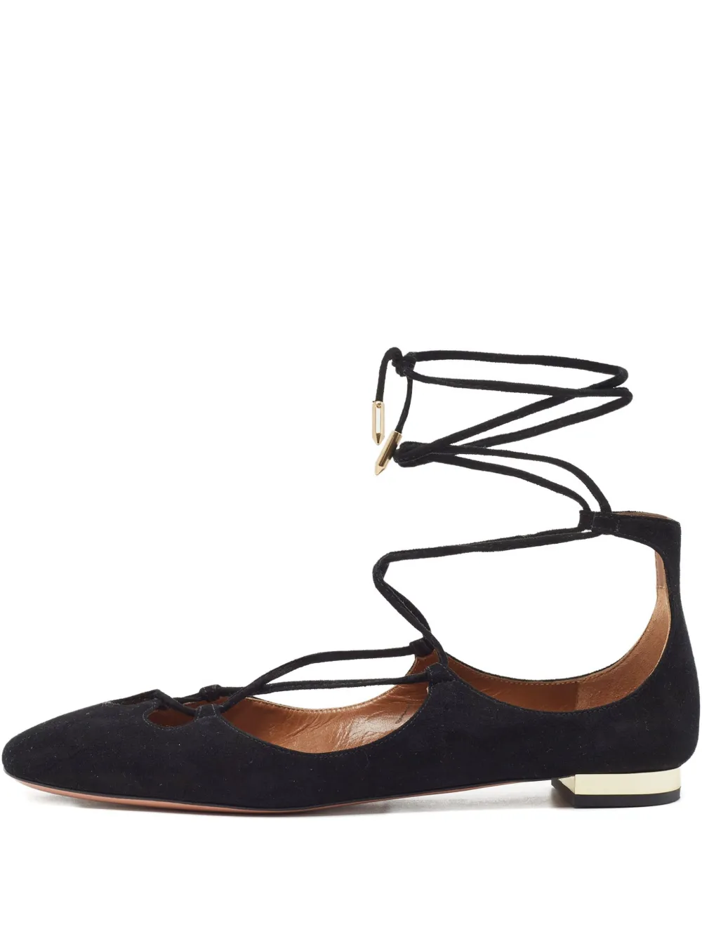 Aquazzura lace-up suede flats | Black | Image 1
