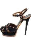 Saint Laurent Pre-Owned 140mm suede platform sandals - Black
