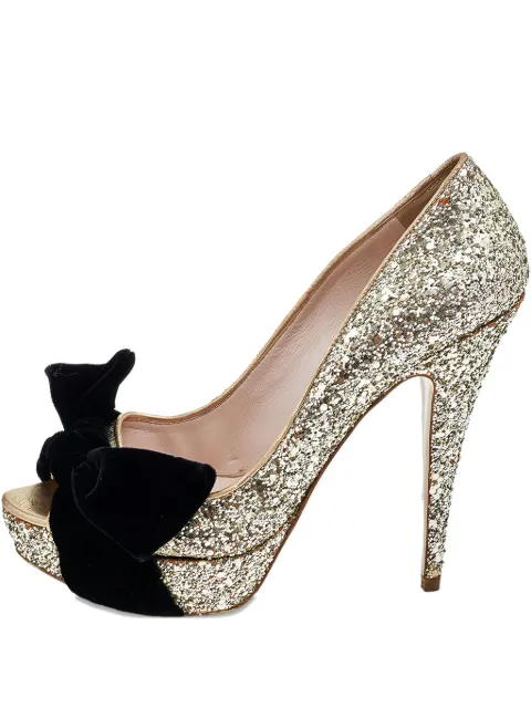 Miu Miu Pre-Owned 2023 130mm glitter pumps