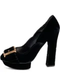 Alexander McQueen Pre-Owned platform buckle velvet pumps - Black
