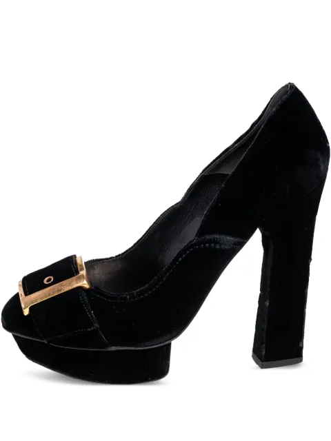 Alexander McQueen Pre-Owned platform buckle velvet pumps