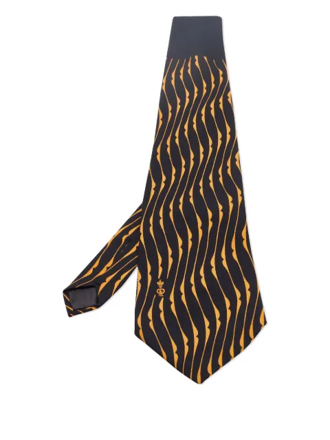 Lanvin Pre-Owned ربطة عنق حرير بطبعة مموجة