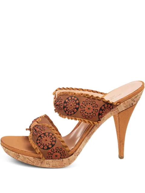 Sergio Rossi Vintage bow-detail embroidered sandals