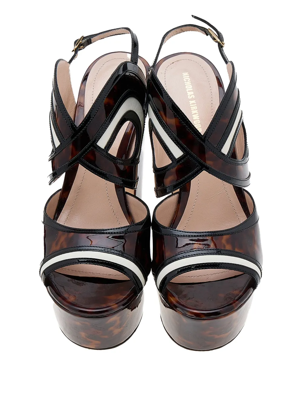 Pre-owned Nicholas Kirkwood Patent Leather Platform Sandals