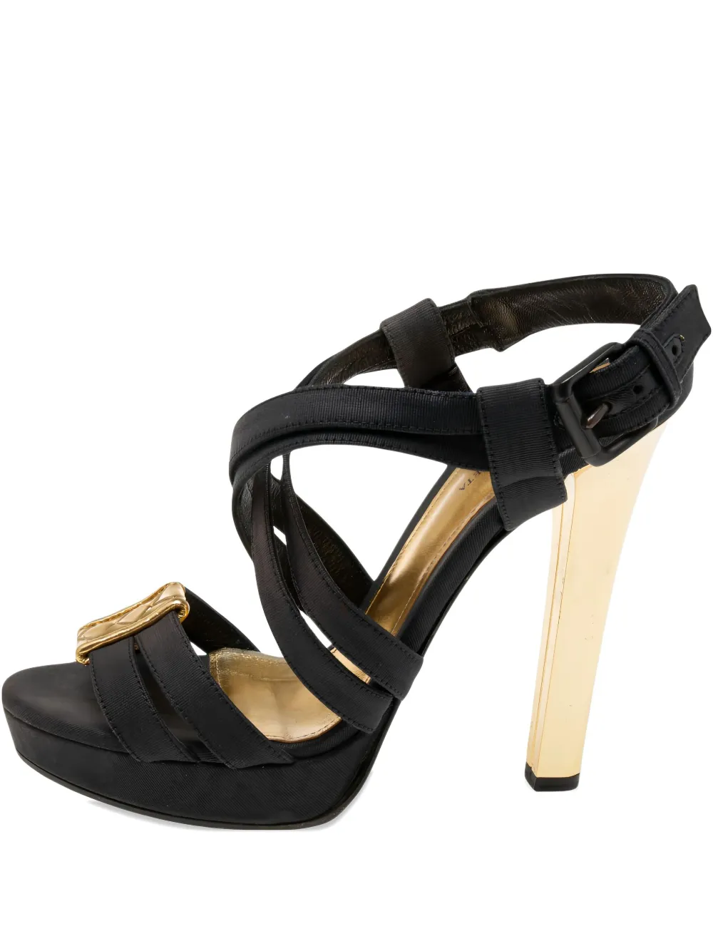 Bottega Veneta Pre-Owned 130mm platform cross-strap sandals | Black | Image 1