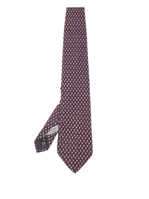 Valentino Garavani Pre-Owned geometric-pattern silk tie