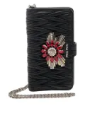 Miu Miu Pre-Owned crystal-flower matelassé iPhone 8 Plus case - Black