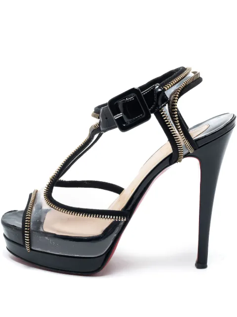 Christian Louboutin Pre-Owned sandalias con detalle de cierre y tacón de 125mm