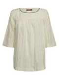 Max Mara pre-owned striped three-quarter sleeve top - Neutrals