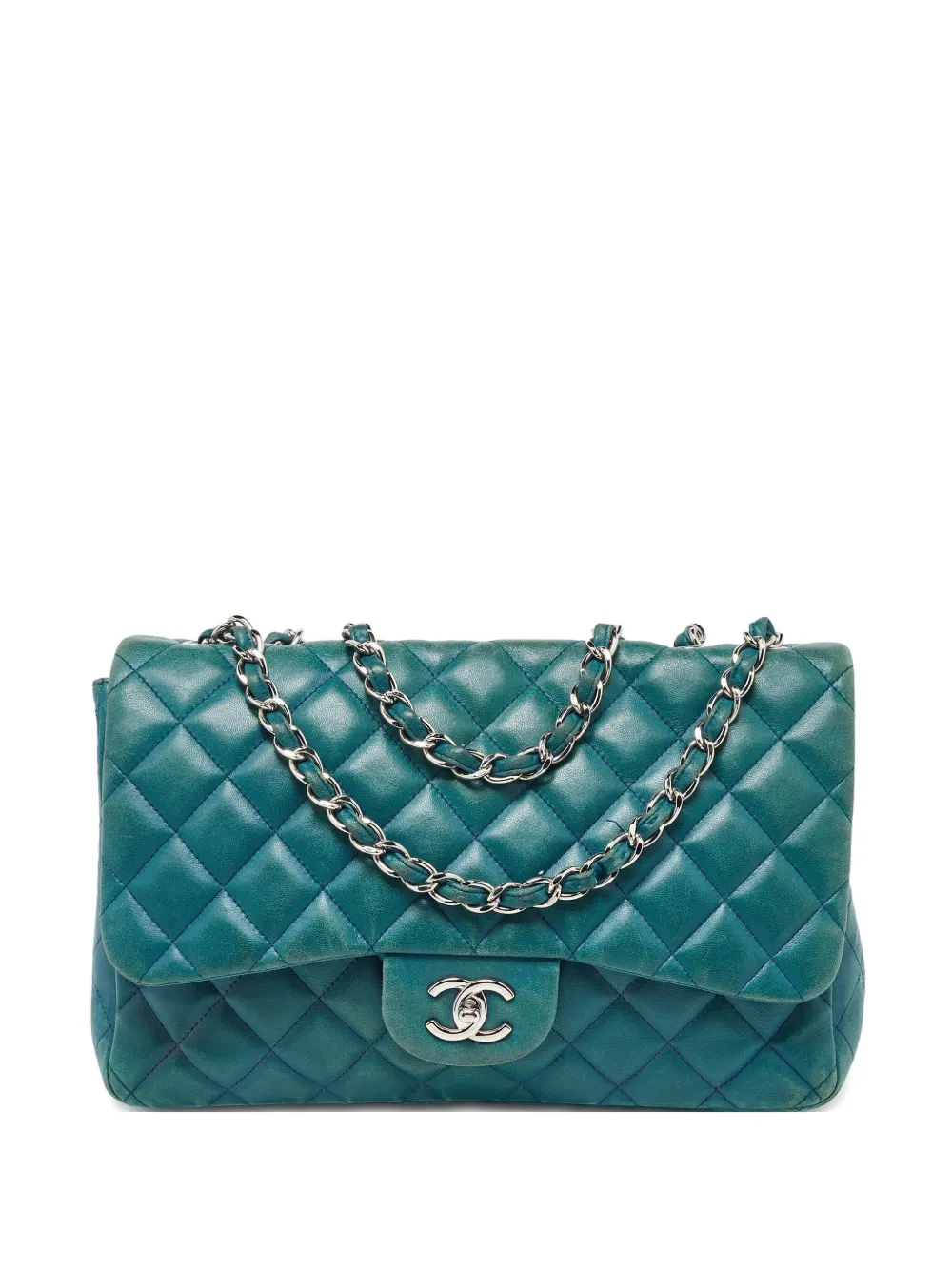 CHANEL Pre-Owned Jumbo Classic Double Flap shoulder bag - Verde