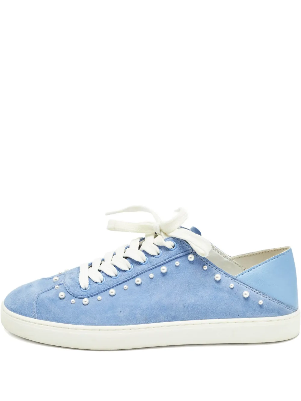 Stuart Weitzman leather lace-up sneakers | Blue | Image 1