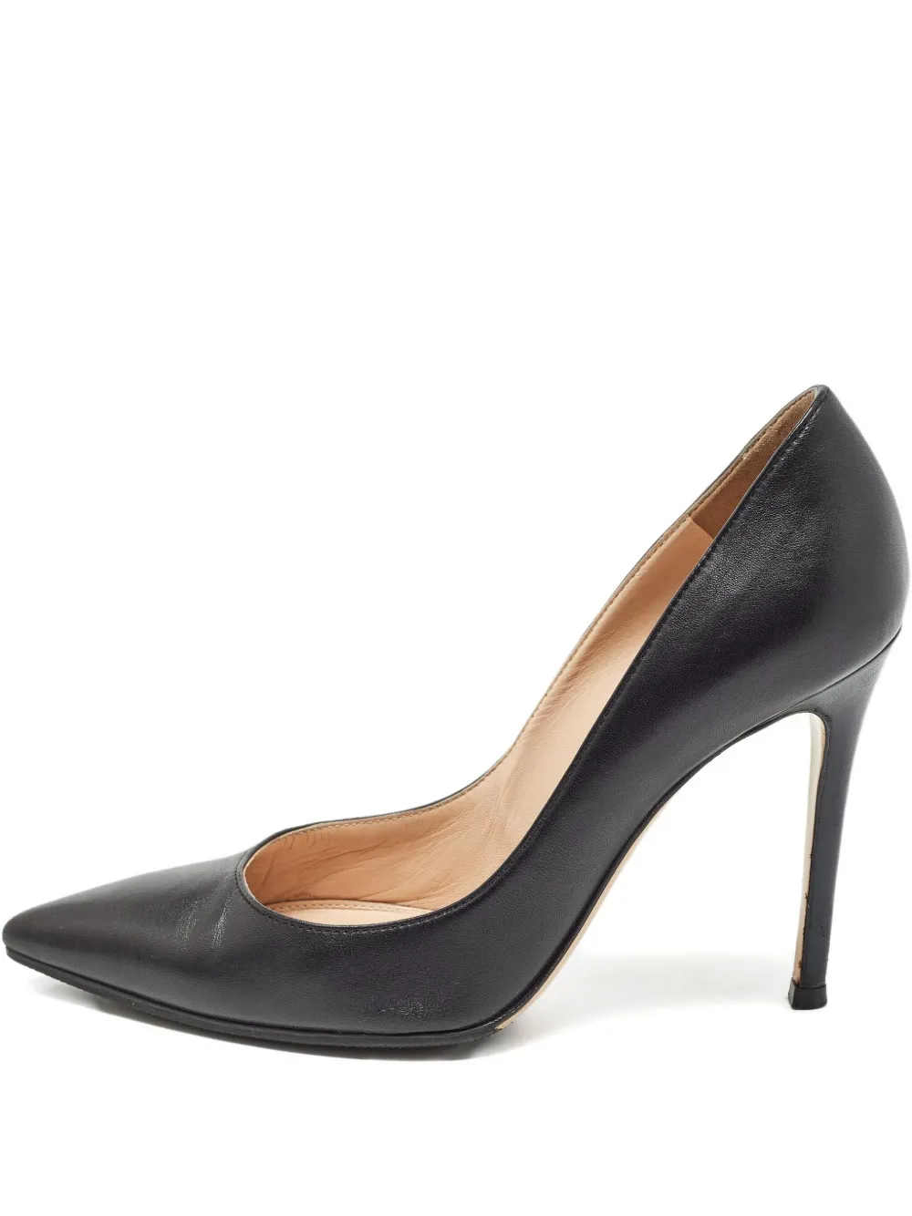 pre-owned leather pointed-toe pumps