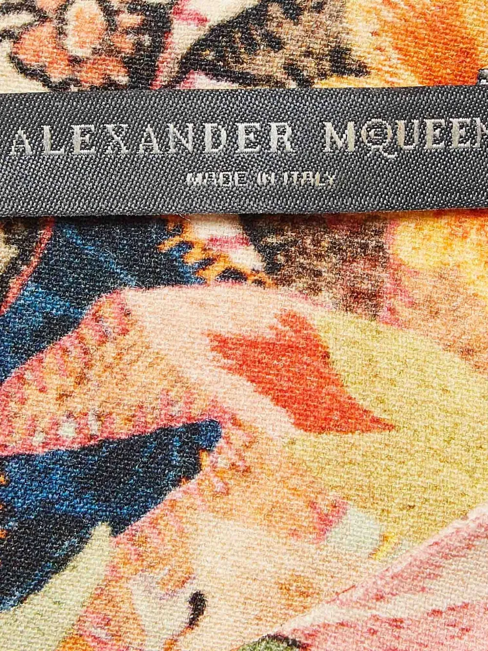 Pre-owned Alexander Mcqueen Floral-print Asymmetric Top In Orange