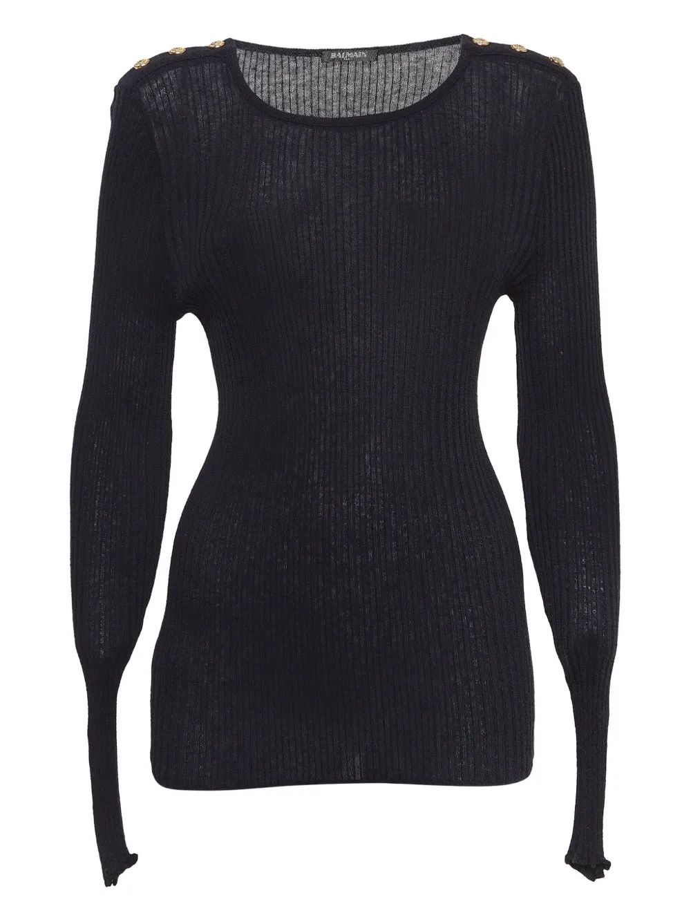 Balmain Pre-Owned ribbed button-detail sweater | Black | Image 1
