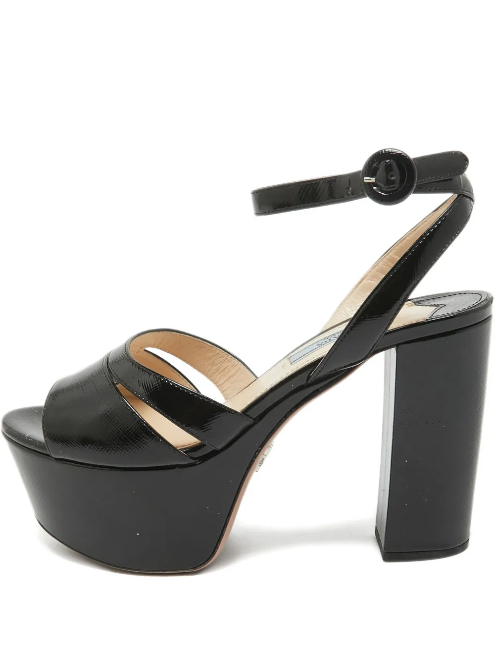 Prada Pre-Owned プラットフォーム レザーサンダル - ブラック Prada Pre-Owned プラットフォーム レザーサンダル - ブラック