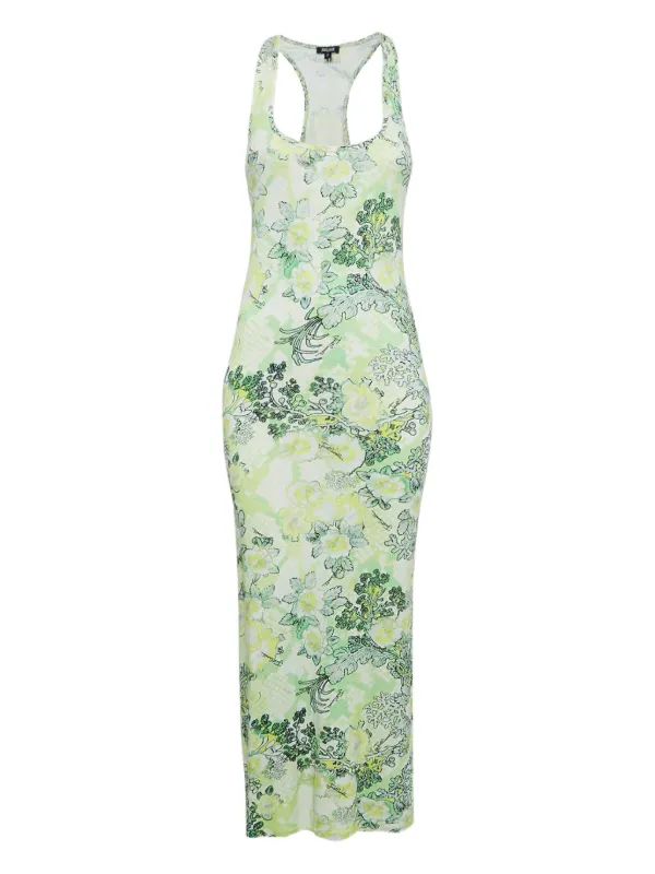 just cavalli long dress Just Cavalli Vintage Printed Maxi Dress | Green