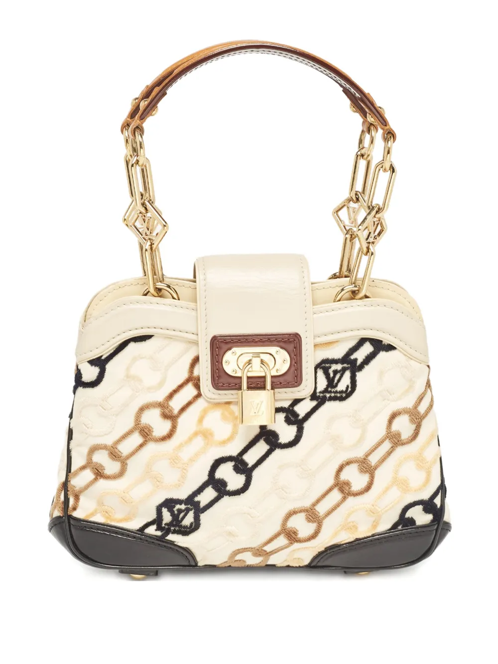 Louis Vuitton Pre-Owned Driekleurige tas met monogram en ketting Beige