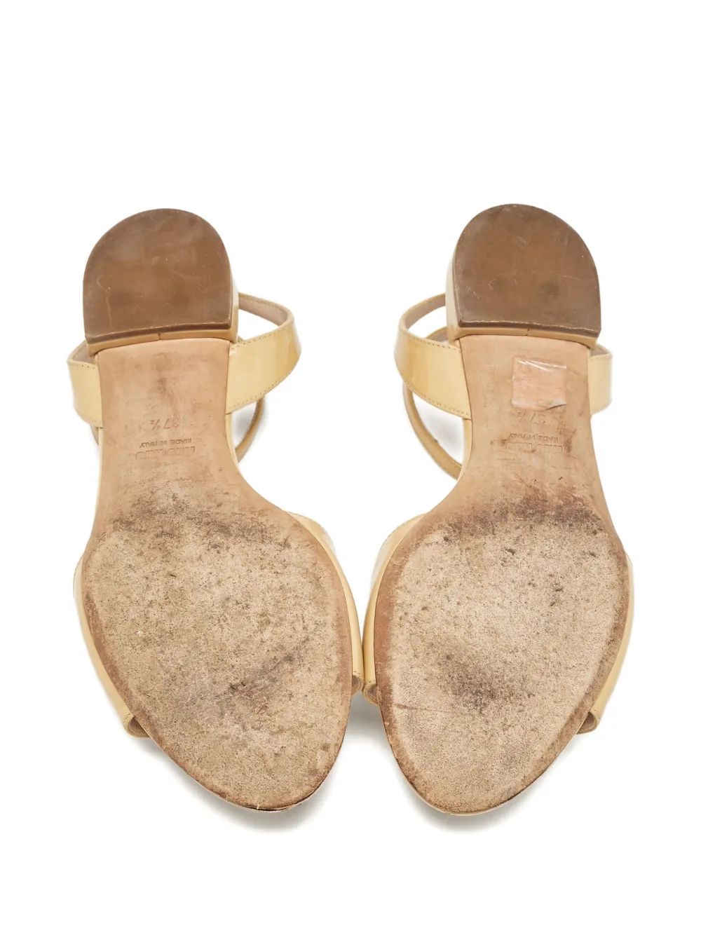MIU MIU Pre-owned Crystail-embellished Flat Sandals In Neutral