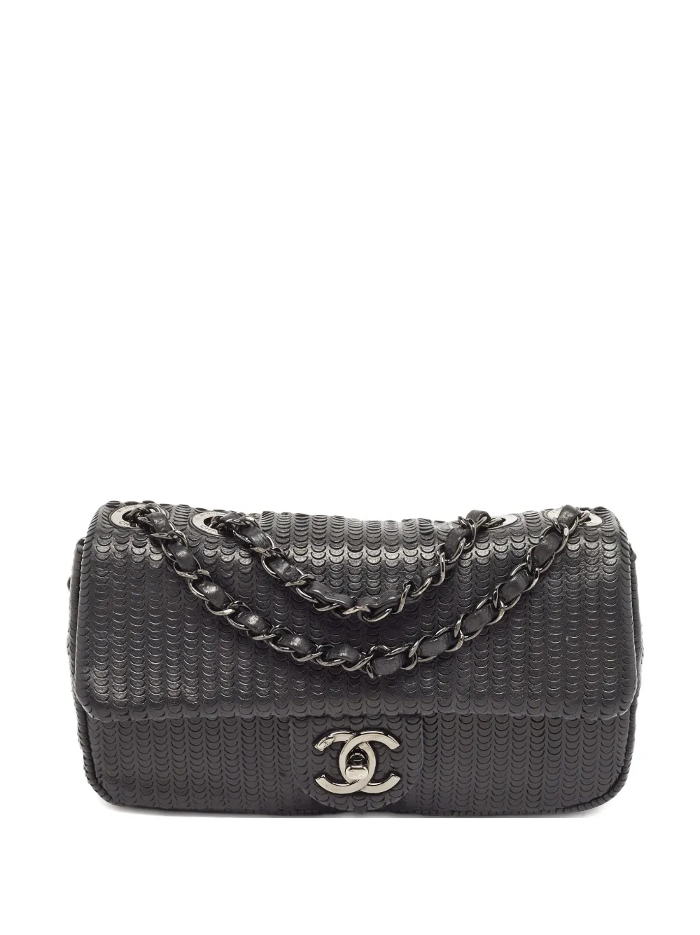 CHANEL Pre-Owned 2024 クラシック フラップ レザーショルダーバッグ - ブラック CHANEL Pre-Owned 2024 クラシック フラップ レザーショルダーバッグ - ブラック