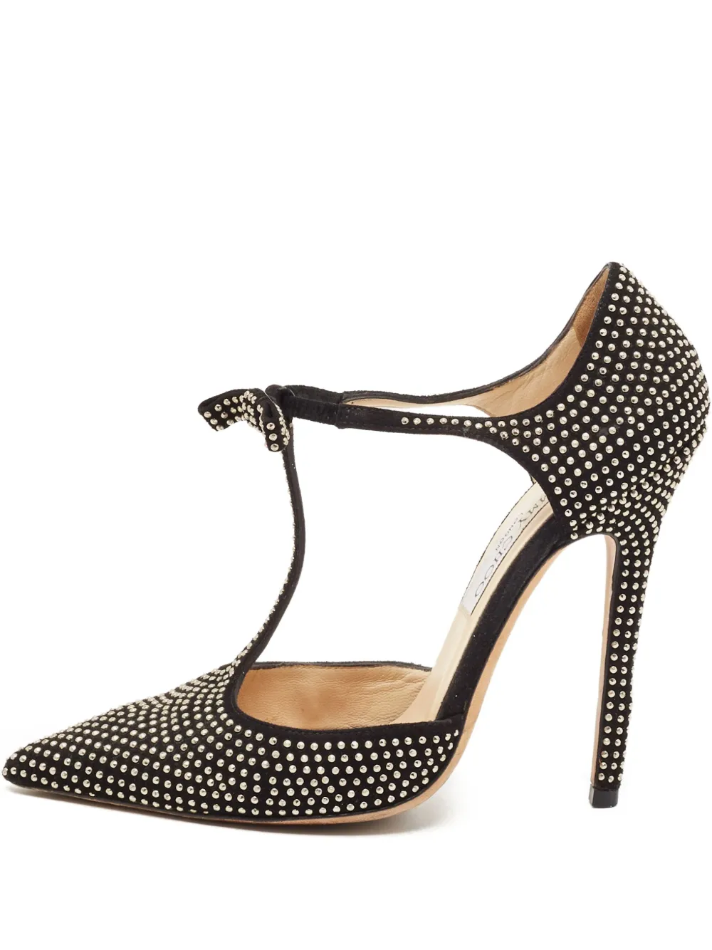 Jimmy Choo Pre-Owned 120mm studded T-strap pumps | Black | Image 1