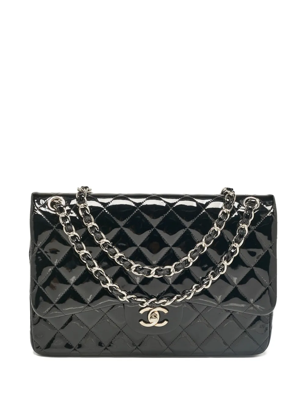 CHANEL Pre-Owned クラシック ダブルフラップ ショルダーバッグ M - ブラック CHANEL Pre-Owned クラシック ダブルフラップ ショルダーバッグ M - ブラック