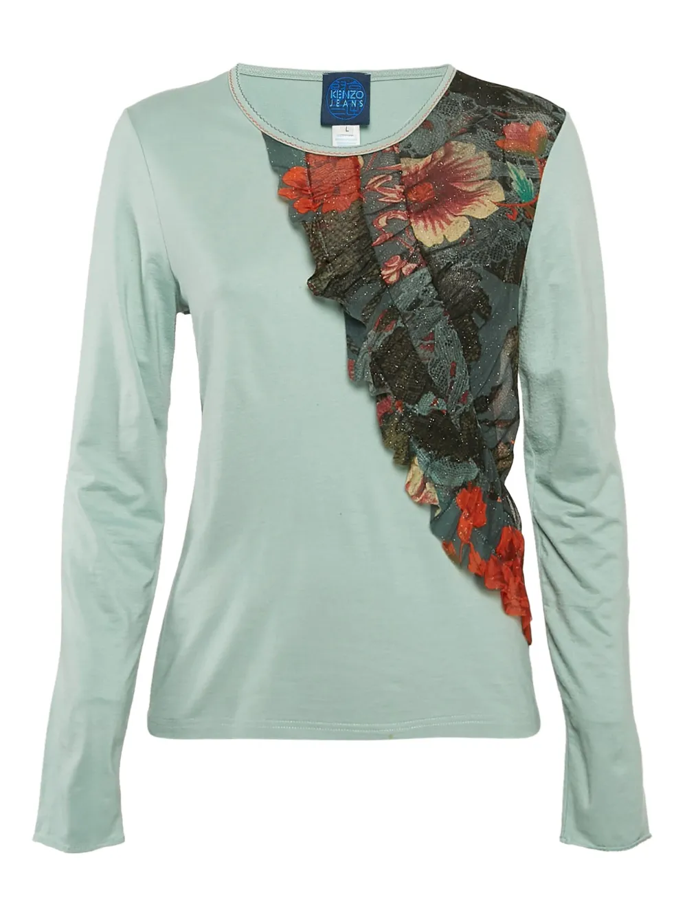 mesh floral-detail top