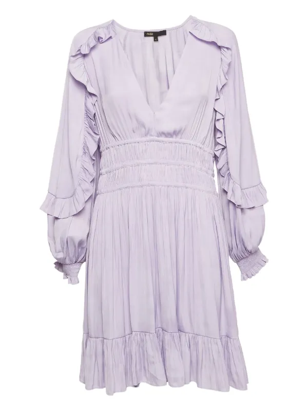 tiered ruffle dress long sleeve Solid Long Sleeve Tiered Ruffle Dress
