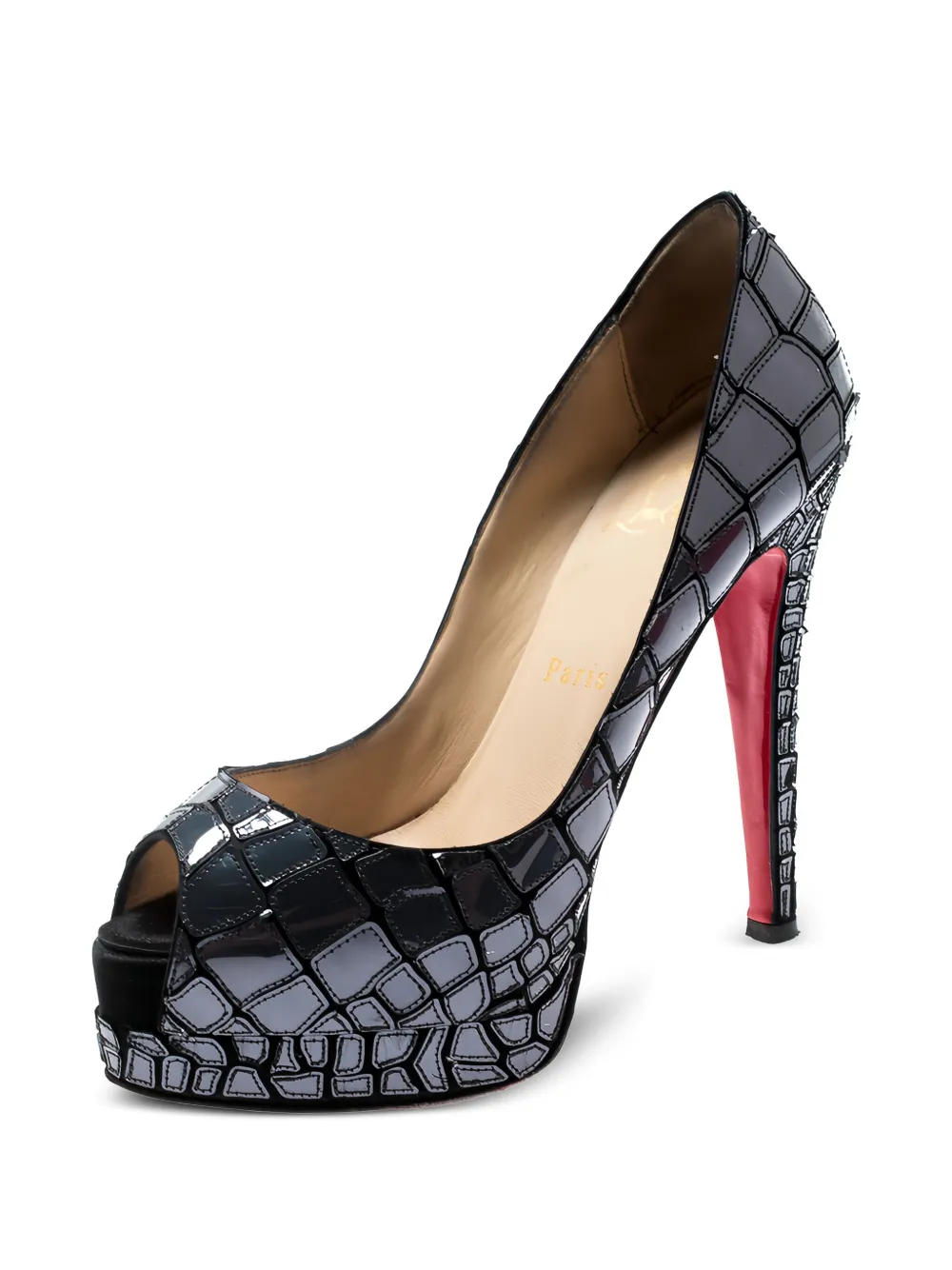 130mm crocodile-embossed pumps