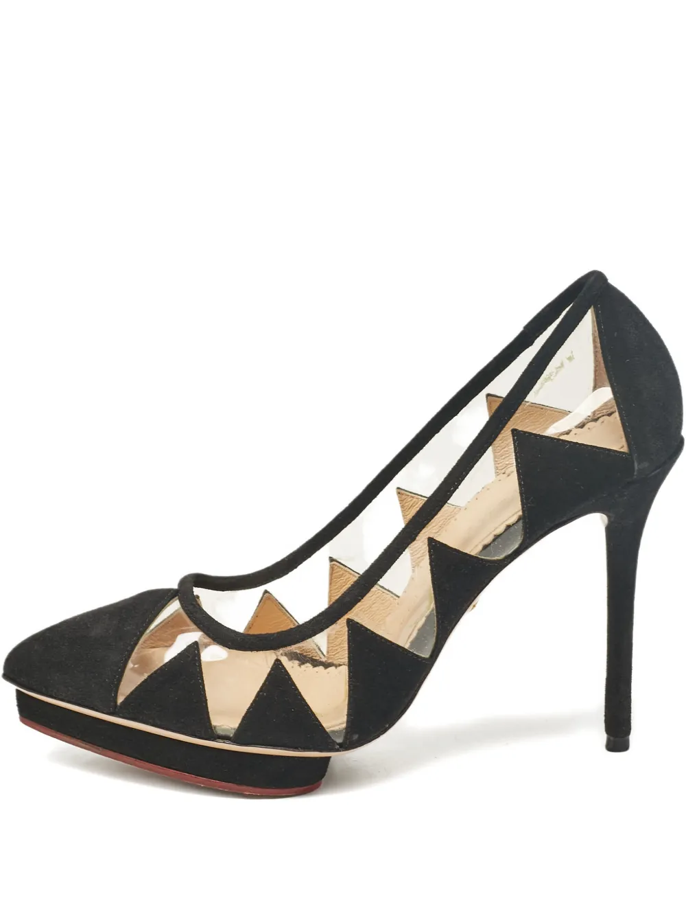 Charlotte Olympia suede platform heel pumps - Nero