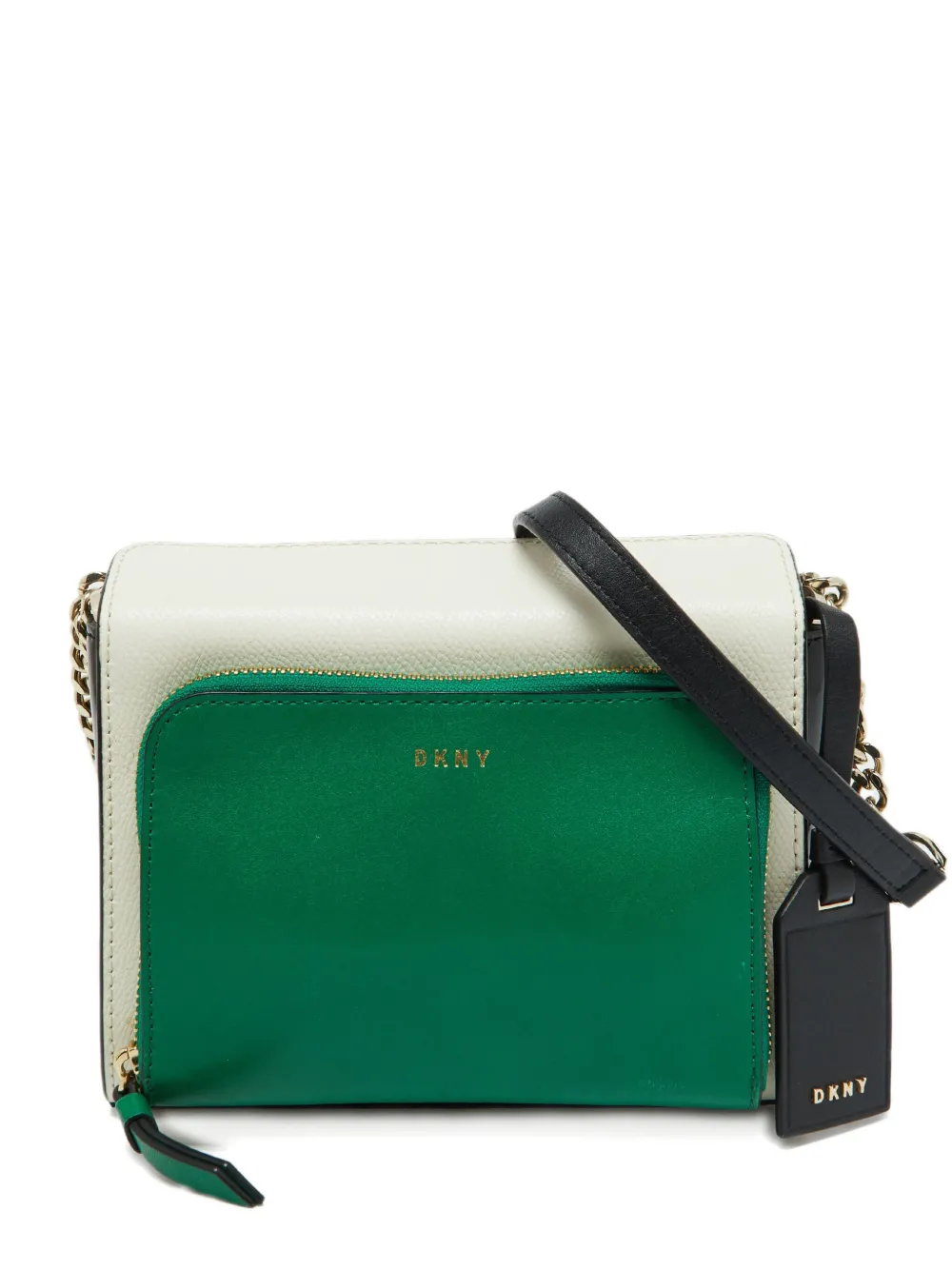 DKNY Vintage pre-owned Bryant Park leather bi-colour cross body bag - Bianco