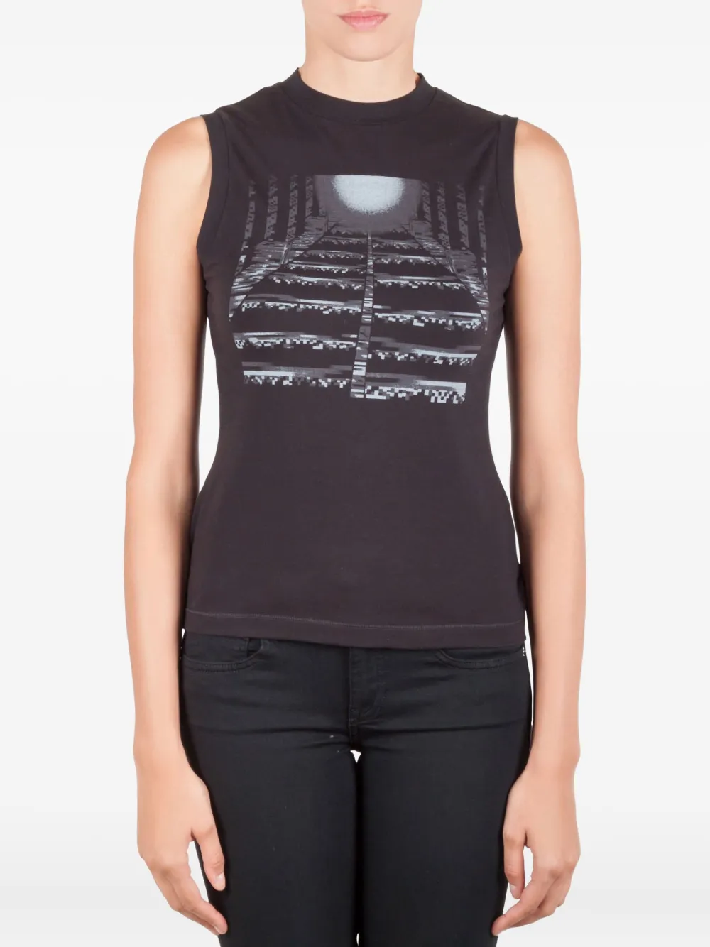 Peter Pilotto プレオウンド Pixel Moon Tシャツ - Black Peter Pilotto プレオウンド Pixel Moon Tシャツ - Black