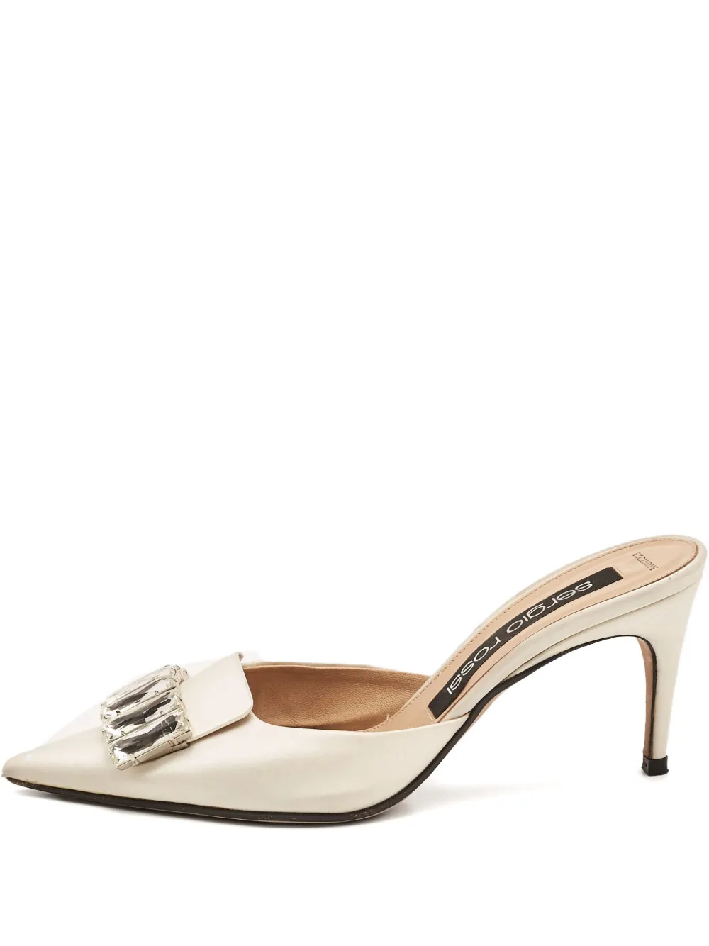 80mm crystal satin mules