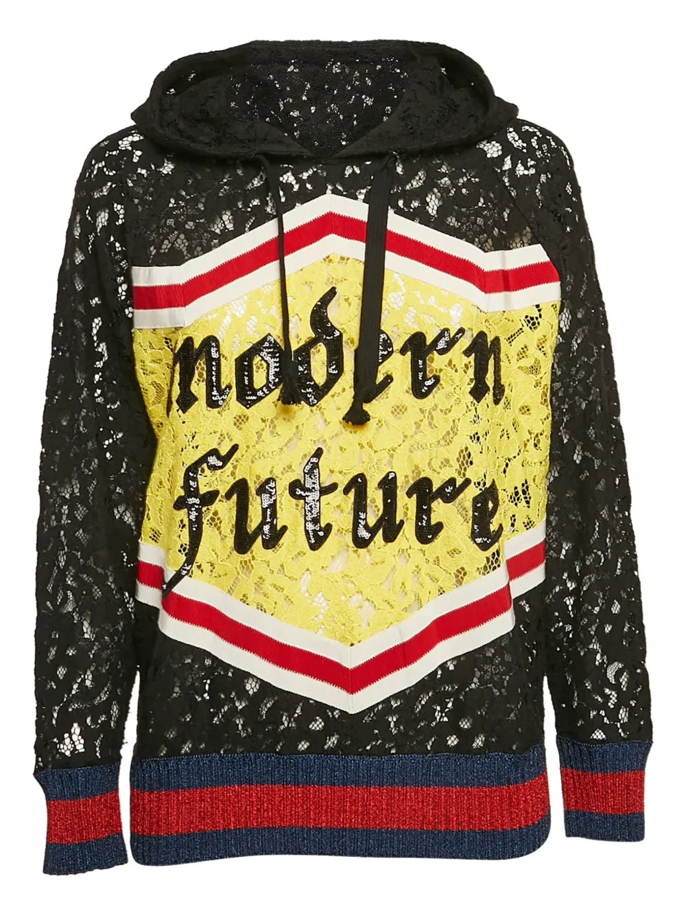 Pre-owned Gucci Sequin-embellished Lace Hoodie