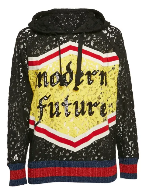 Gucci Pre-Owned sequin-embellished lace hoodie 