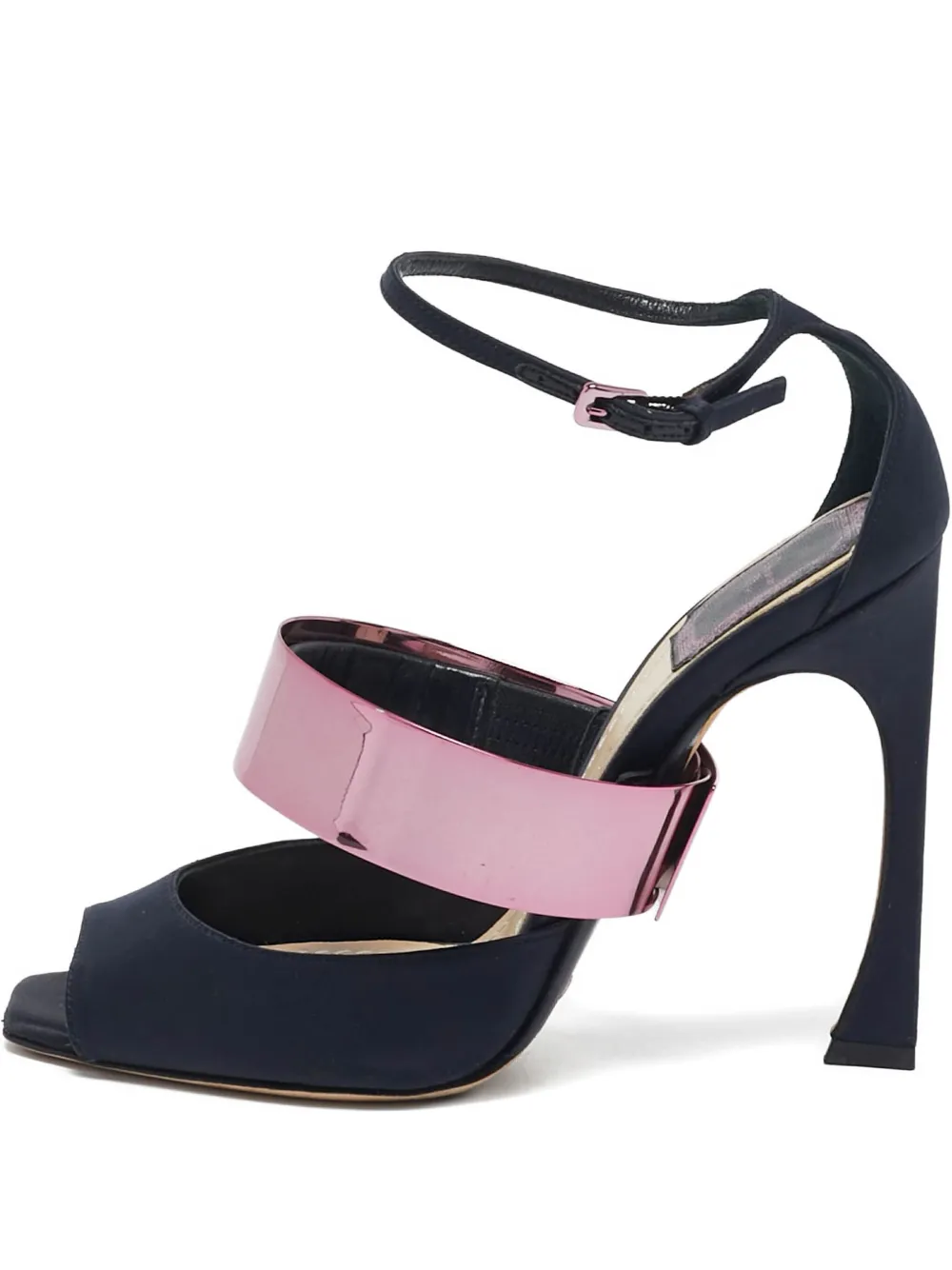 Christian Dior Pre-Owned 110mm satin heeled sandal - ブラック Christian Dior Pre-Owned 110mm satin heeled sandal - ブラック