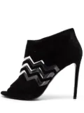 Nicholas Kirkwood pre-owned 110mm suede chevron booties - Black