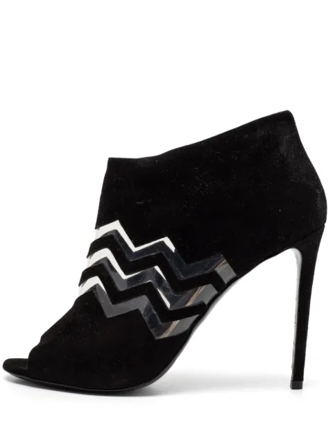 Nicholas Kirkwood pre-owned 110mm suede chevron booties