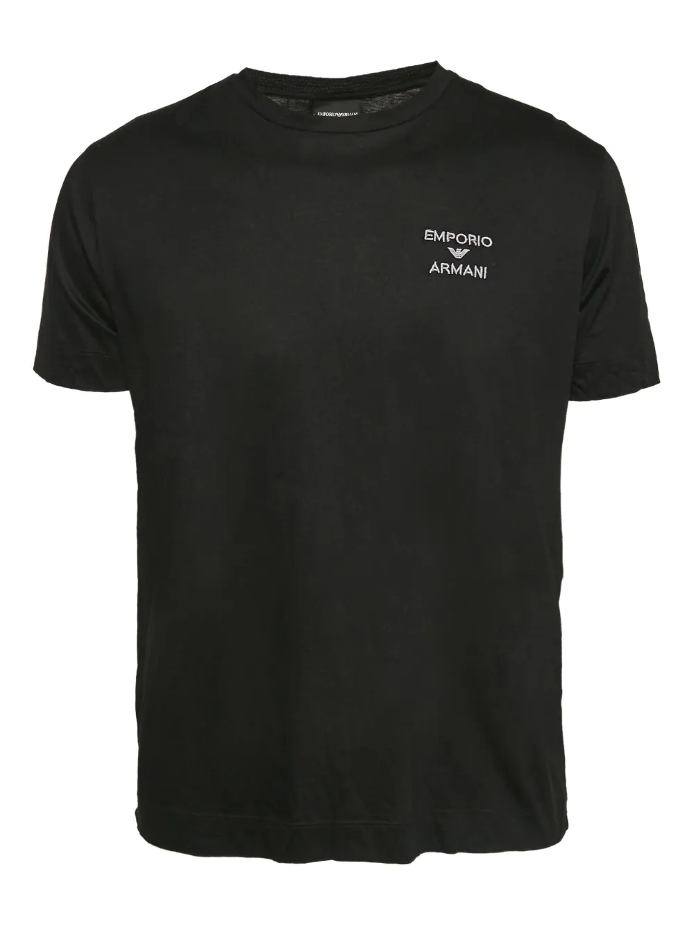 Emporio Armani Pre-Owned logo-embroidered T-shirt | Black | Image 1