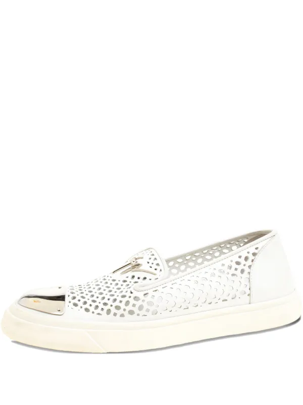 Giuseppe Zanotti Vintage Perforated metal-toe slip-on Sneakers White  FARFETCH IN