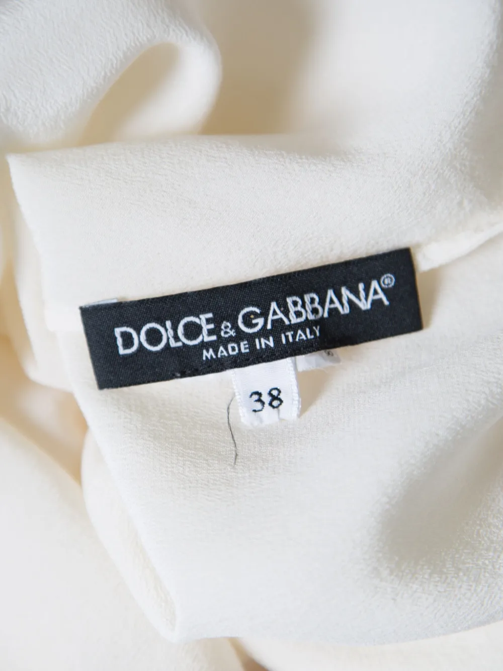 Pre-owned Dolce & Gabbana Bow-detail Lace Blouse In Neutral