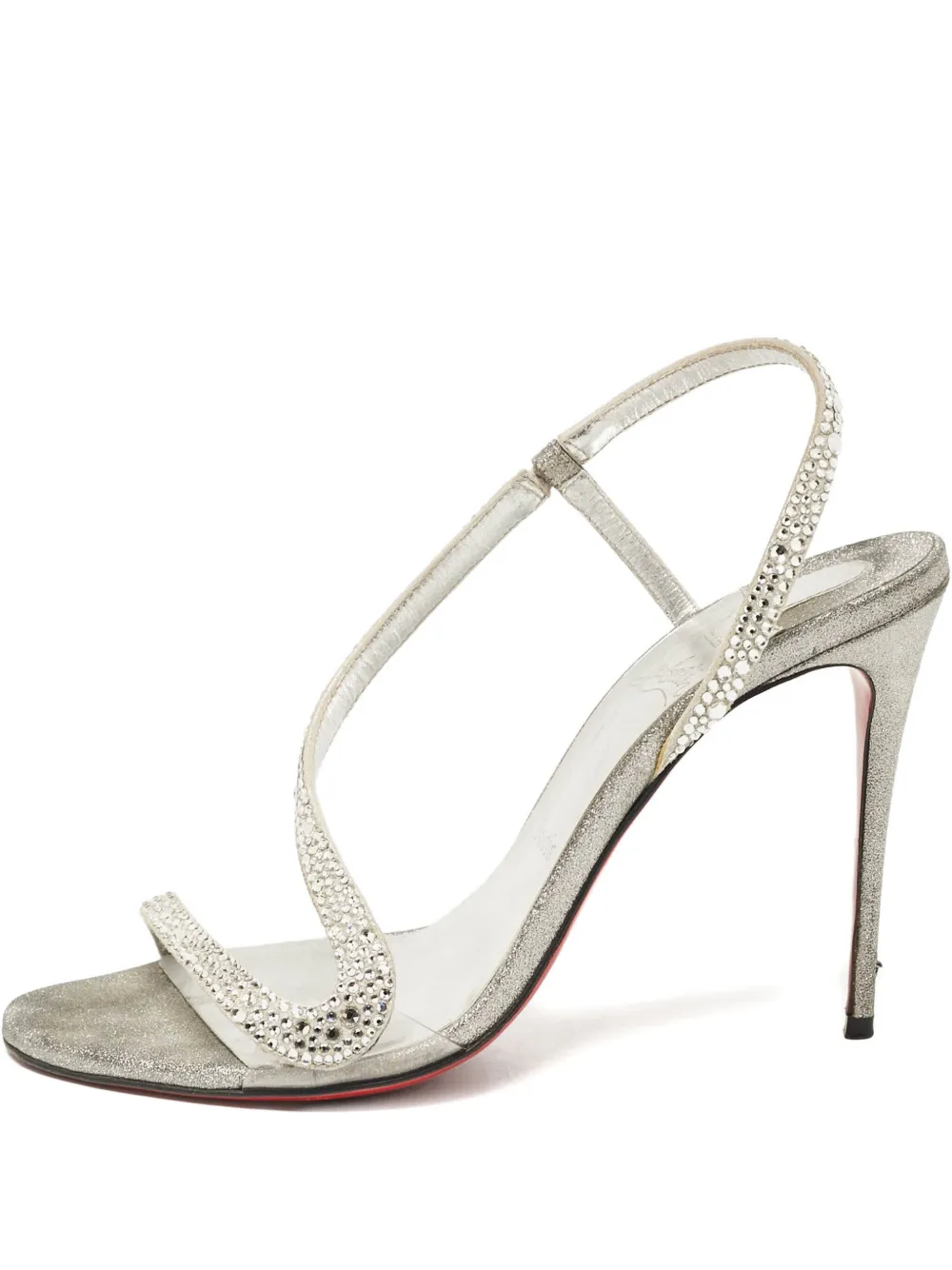 Christian Louboutin Pre-Owned 105mm crystal-embellished sandals - グレー Christian Louboutin Pre-Owned 105mm crystal-embellished sandals - グレー