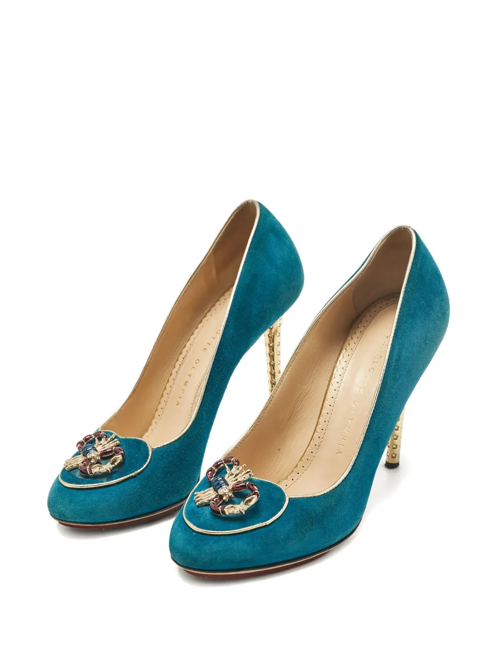 Charlotte Olympia 2023 pre-owned pumps verfraaid met schorpioen - Blauw