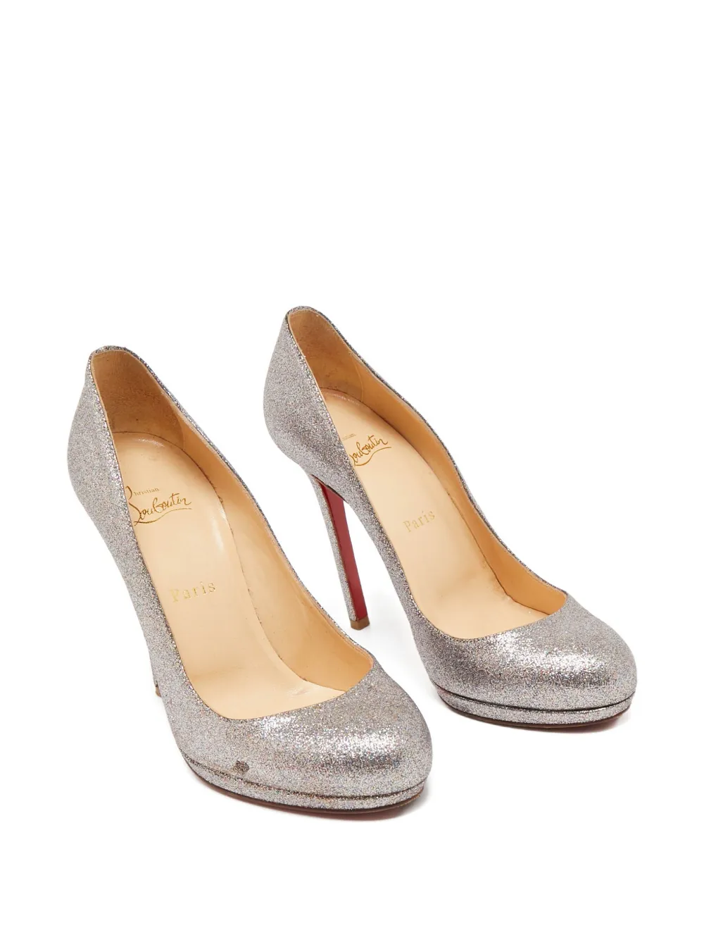 Christian Louboutin Pre-Owned 115 mm pumps verfraaid met glitter - Grijs