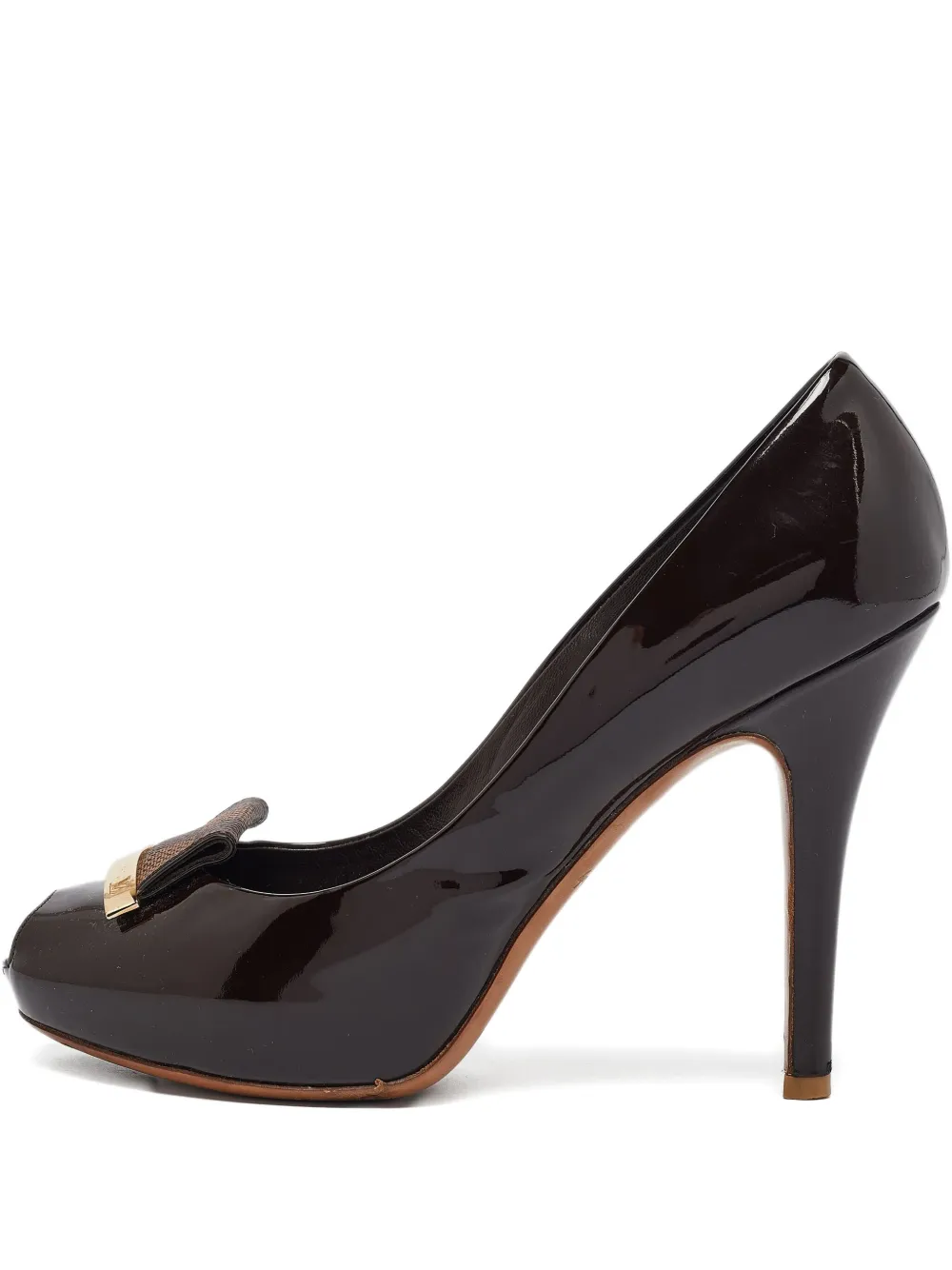 Louis Vuitton Pre-Owned 110mm patent-leather pumps - ブラウン Louis Vuitton Pre-Owned 110mm patent-leather pumps - ブラウン