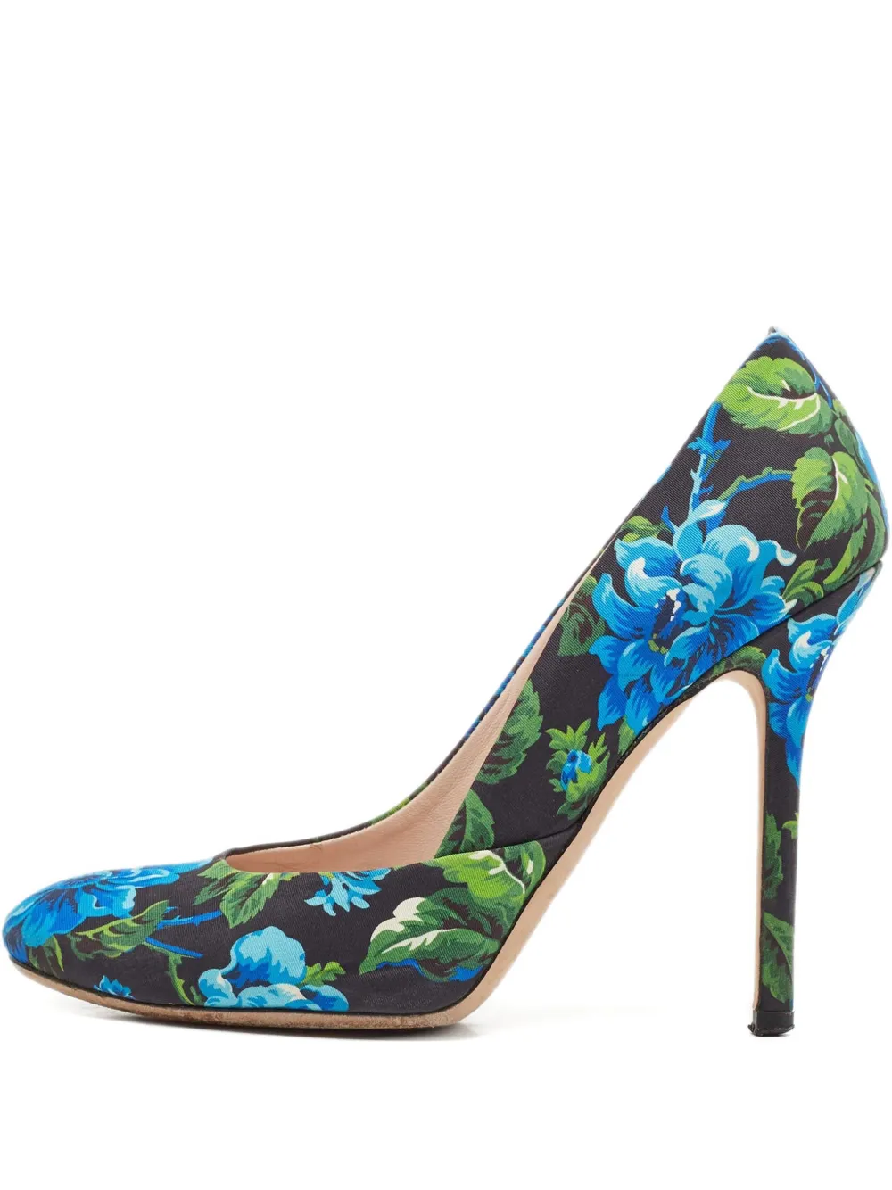 Miu Miu Pre-Owned 85mm floral-print pumps | Black | Image 1