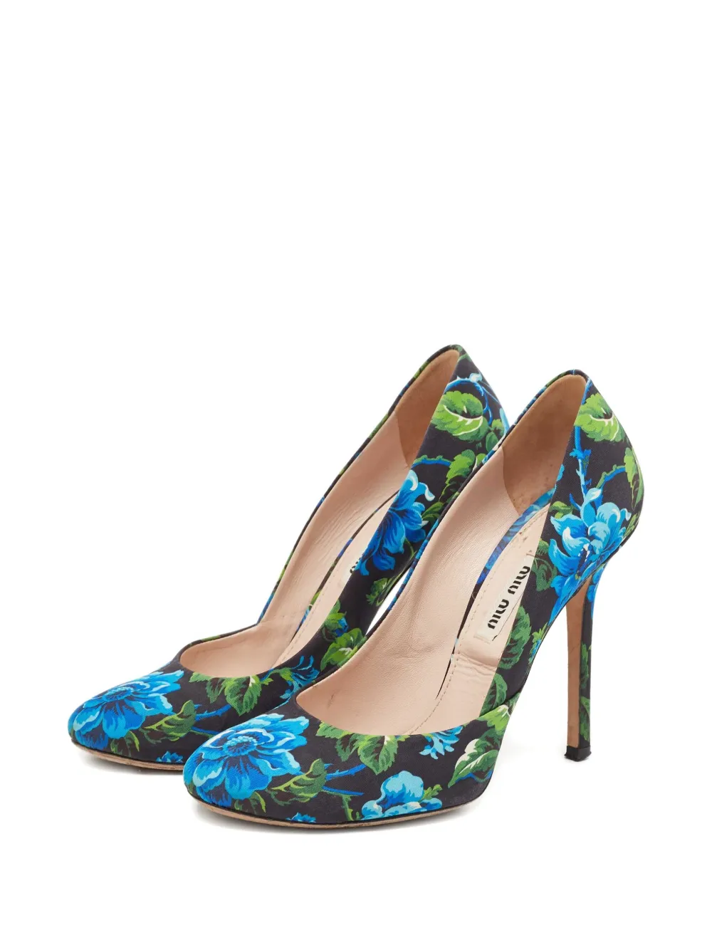 Miu Miu Pre-Owned 85 mm pumps met bloemenprint - Zwart