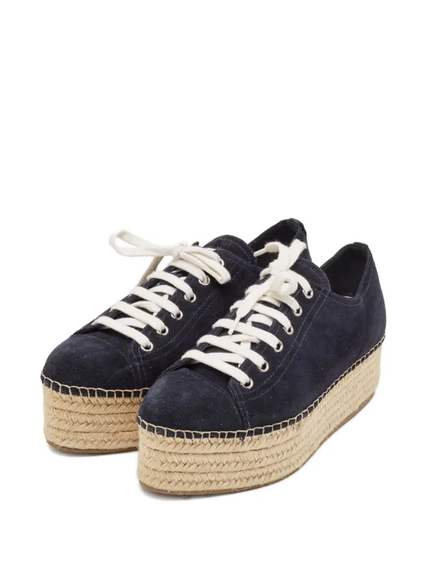 Miu Miu Pre-Owned lace-up Espadrille Sneakers Blue FARFETCH GR