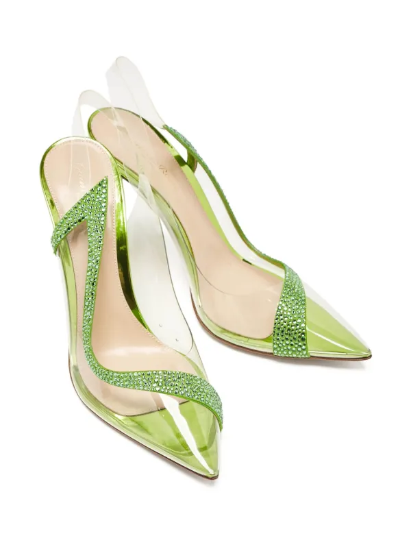 完売　Gianvito Rossi スリングバック パンプス 関税込】GIANVITO ROSSI レザー スリングバック パンプス