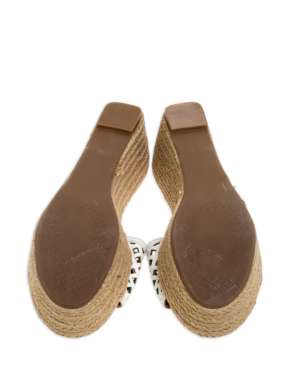 Tory Burch 65mm Leather Wedge Sandals | White | FARFETCH